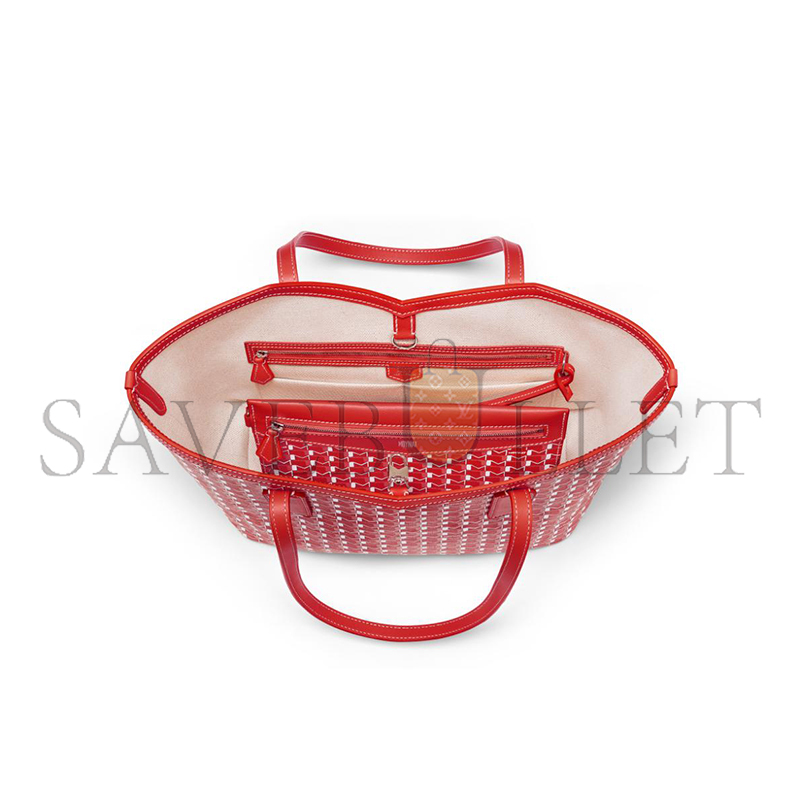 MOYNAT RED WHITE CANVAS MONOGRAM MM TOTE BAG WINSERT FOR CI3000-0320 (28*24*12cm)